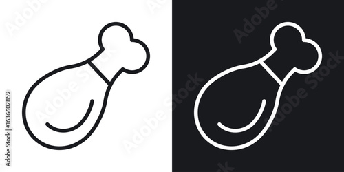Chicken leg icon vector pictogram. UI. EPS10. - Vector