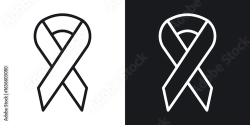 Cancer ribbon icon vector pictogram. UI. EPS10. - Vector