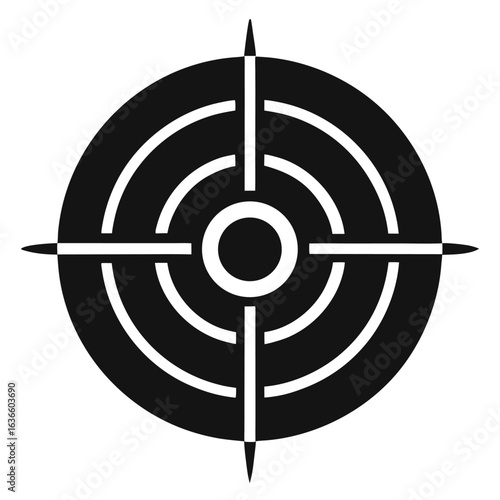 Abstract target design with crosshairs isolated on white background