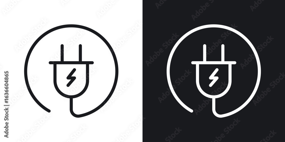Obraz premium Electric plug icon vector pictogram. UI. EPS10. - Vector