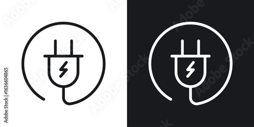 Electric plug icon vector pictogram. UI. EPS10. - Vector