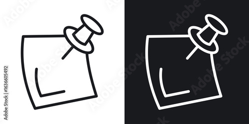 Sticky note icon vector pictogram. UI. EPS10. - Vector