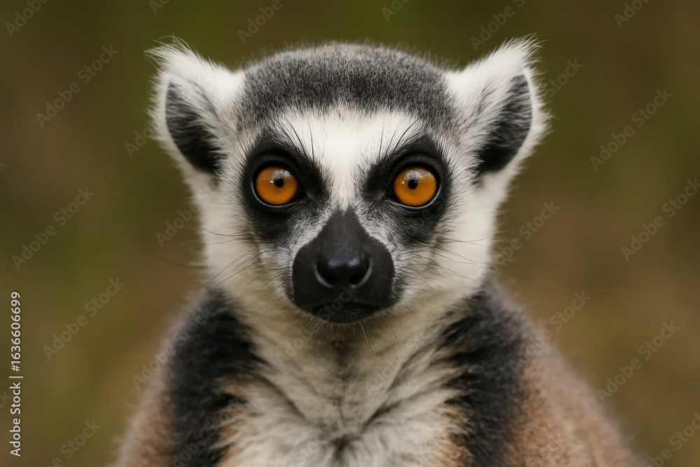 Obraz premium The Mysterious Eyes of a Ring-Tailed Lemur