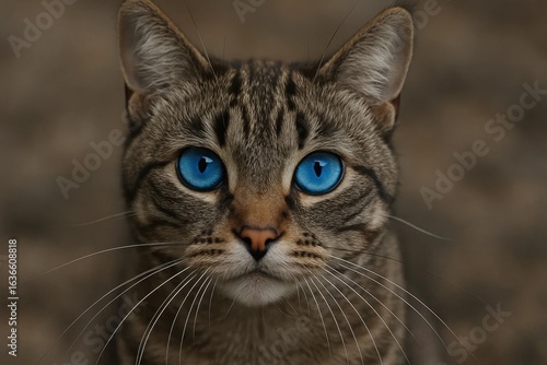 Wallpaper Mural A moment of serene contemplation captured in the eyes of a tabby cat against a textured backdrop Torontodigital.ca