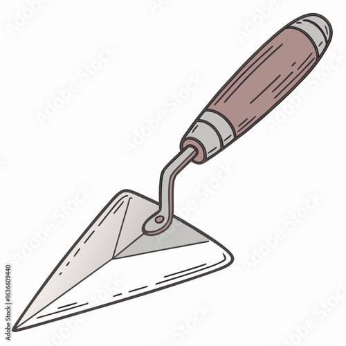 Putty knife illustration, simple design, neutral colors, essential tool for plastering and repairing