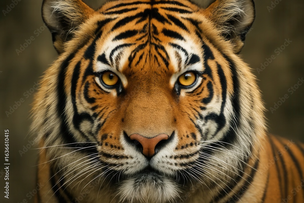 Naklejka premium The Majestic Gaze of a Tiger