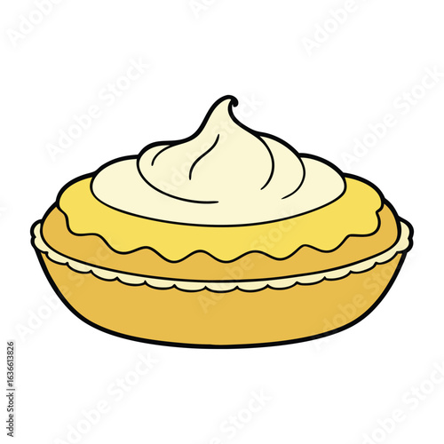 Banana cream pie features a buttery crust filled with creamy custard, layered with fresh bananas, and topped with fluffy whipped cream for a sweet, smooth delight.
