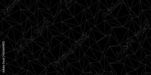 Hexagon geometric on a black background. Geometric abstract background with simple Hexagon elements. clean and modern science chemical theme background. hexagon geometric pattern vector illustration.	