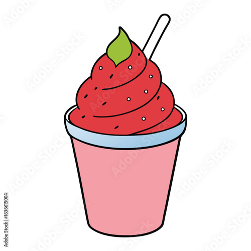 Creamy strawberry frozen yogurt, bursting with fruity sweetness and tangy flavor, a refreshing treat perfect for cooling down on warm days and satisfying dessert cravings.
