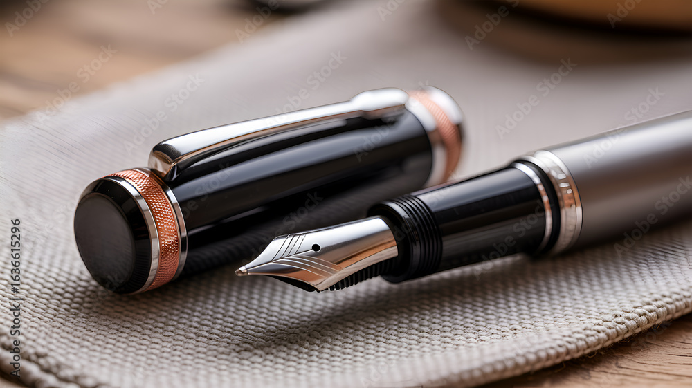 Naklejka premium Elegant Fountain Pen with Rose Gold Accents accessory