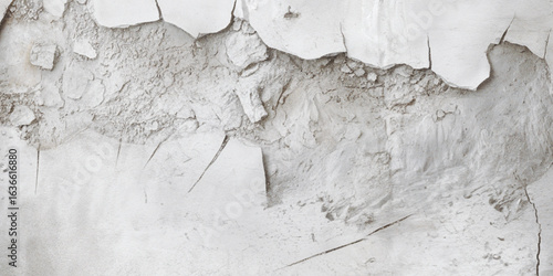 White old concrete wall grunge texture - wide banner format background. Grunge gray texture of chips, cracks, scratches, Soft white grunge.