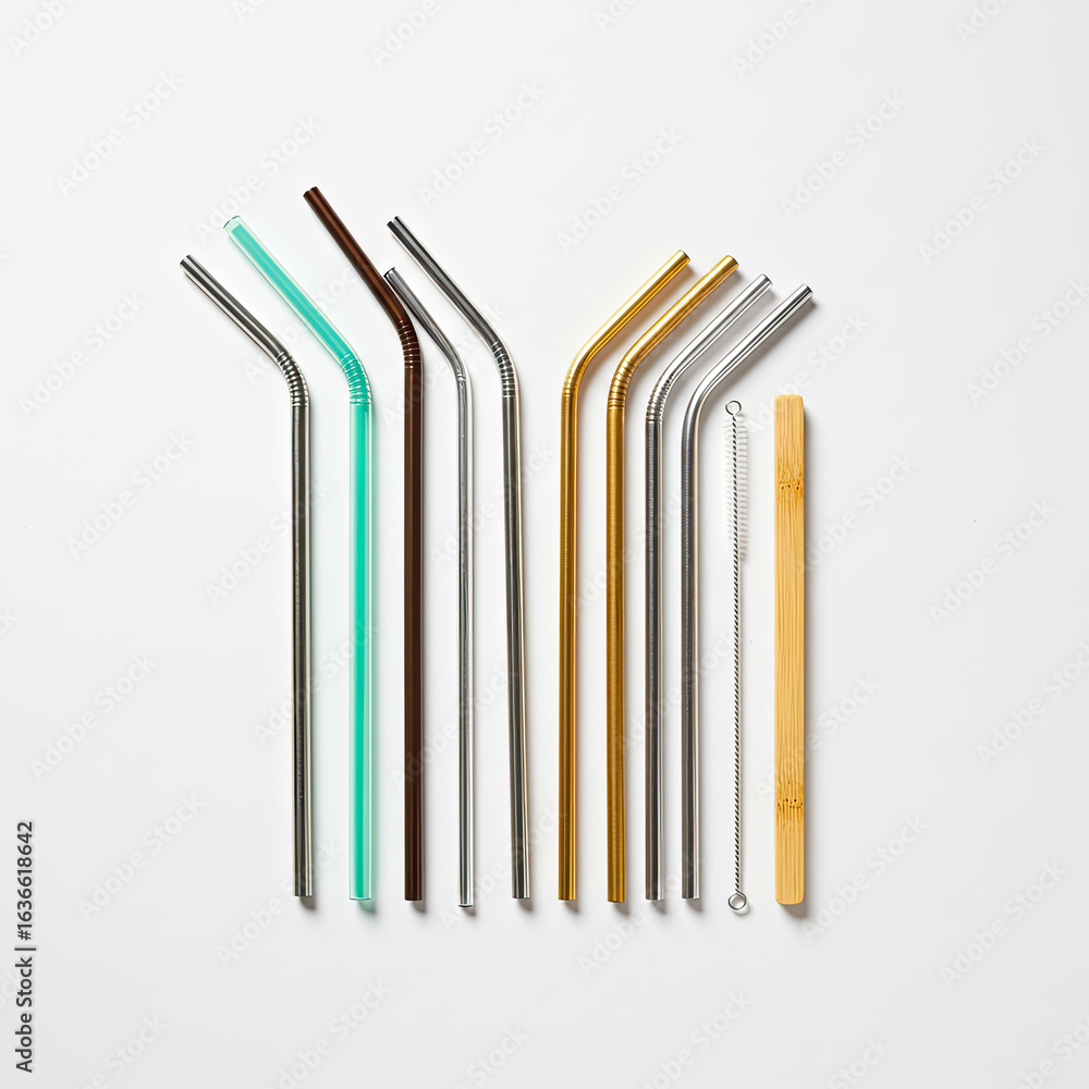 Fototapeta premium colored small pipettes on white background