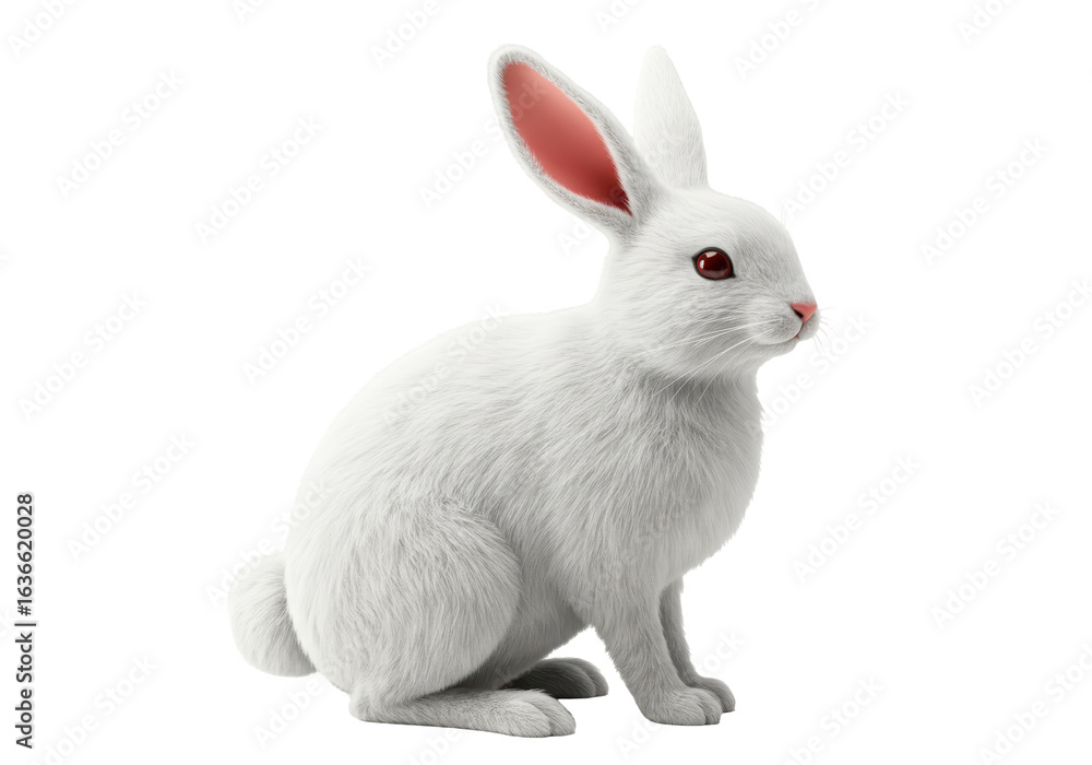 Obraz premium Isolated White Bunny Rabbit