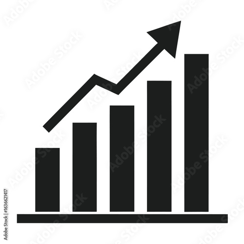 Free Download Growing business graph with upward arrow isolated on white background - GFXLoad