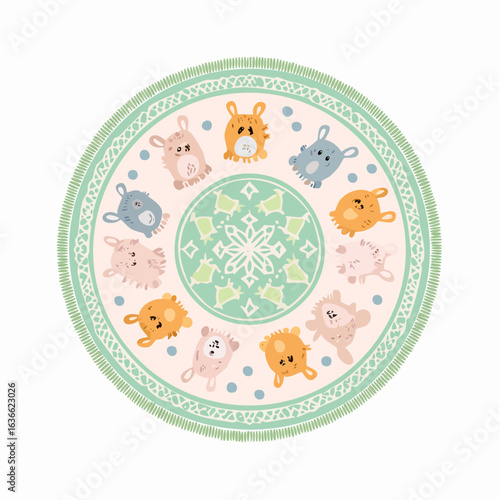 Kinderteppich mit Tiermotiv