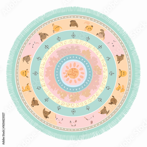 Kinderteppich mit Tiermotiv