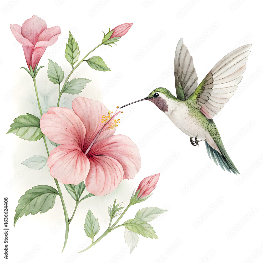 Obraz premium hummingbird and flower