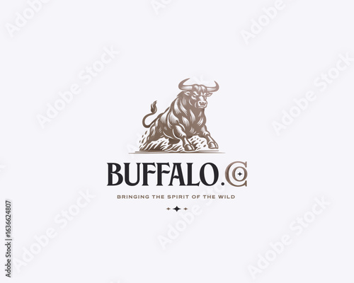 Vintage classic Standing high jump Bulls logo template