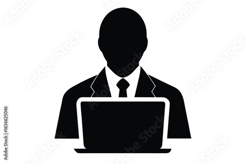 remote hiring vector icon silhouette illustrations
