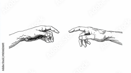 Hands Reaching, Touching in Creation - Sistine Chapel