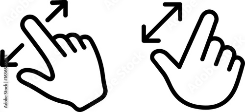 Zoom gesture outline vector