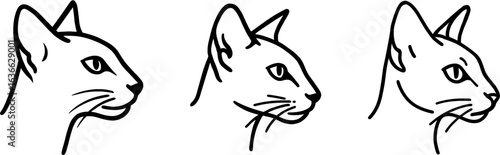 Colorpoint shorthair cat head side profile outline vector