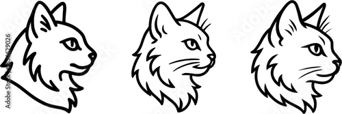Somali cat head side profile outline vector