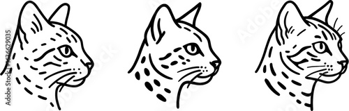 Egyptian mau cat head side profile outline vector