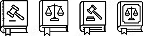 Law book outline vector