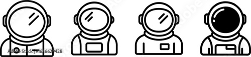 Space helmet astronaut outline vector