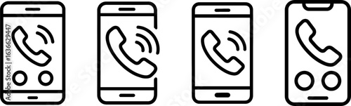 Smartphone calling outline vector