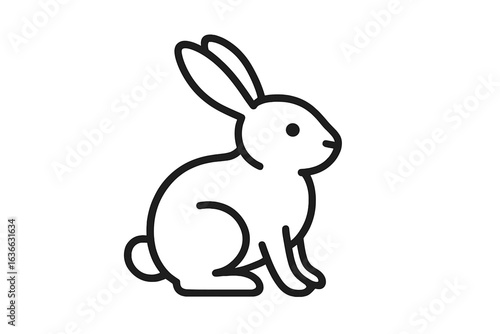 Rabbit sitting calmly in a garden, enjoying the sunny afternoon light and surrounded by green grass and flowers