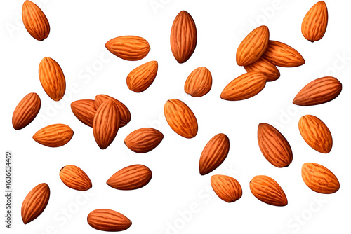 Wallpaper Mural almonds isolated on white background Torontodigital.ca