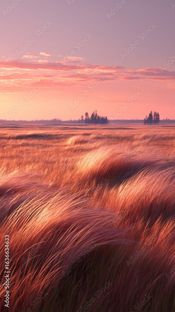 Obraz premium Vintage Red Bicycle Leaning Against Lone Tree on Hillside at Golden Hour – Cinematic Peaceful Countryside Landscape