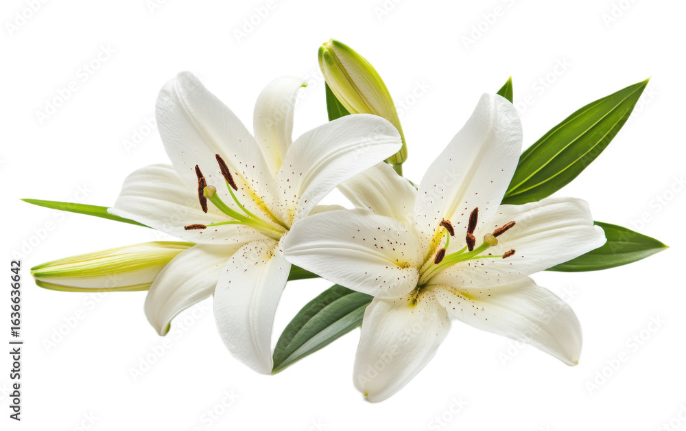Obraz premium White Lily flower on transparent background, png