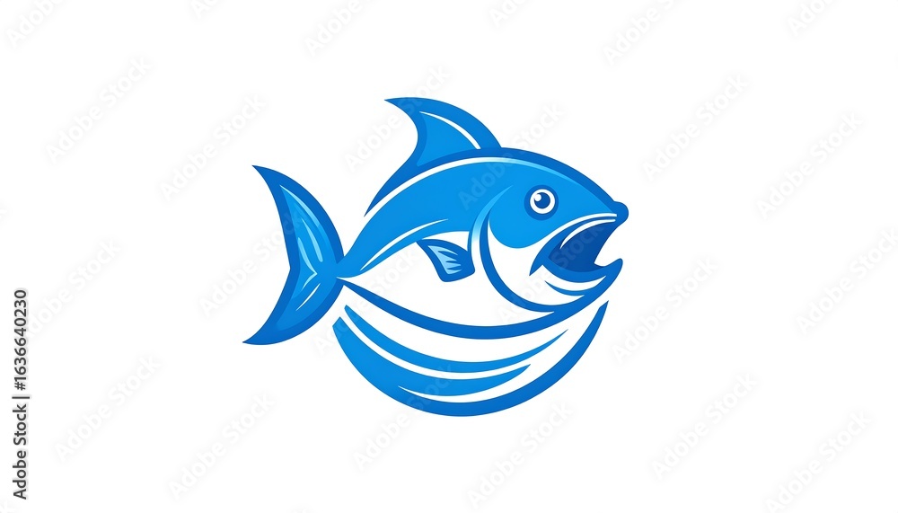 Obraz premium Blue fish graphic design