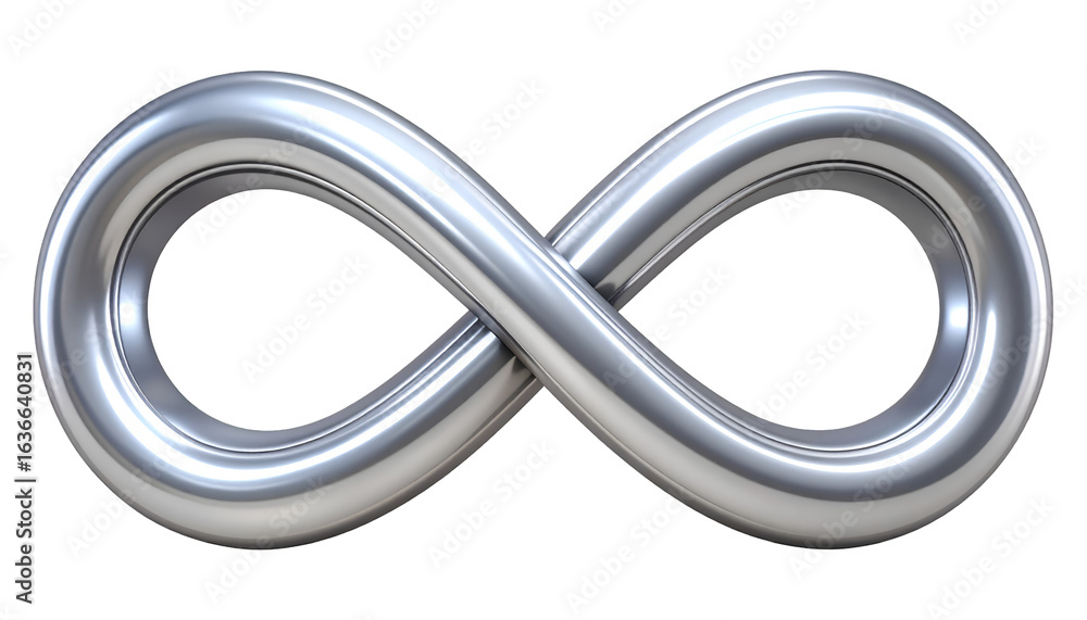Infinity symbol – metallic silver infinity loop icon, smooth curves, isolated PNG Infinity symbol – metallic silver infinity loop icon, smooth curves, isolated PNG