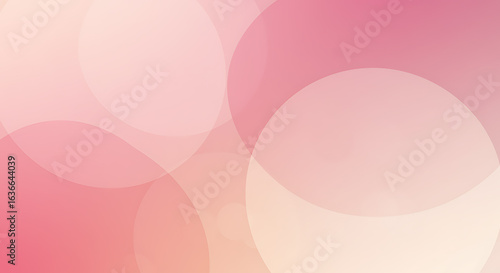 Wallpaper Mural Soft pink circular shapes overlapping with subtle gradient peach cream Torontodigital.ca