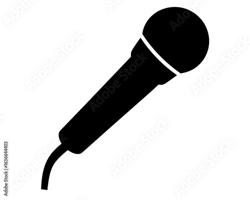 Simple black microphone icon vector illustration on white background graphic design