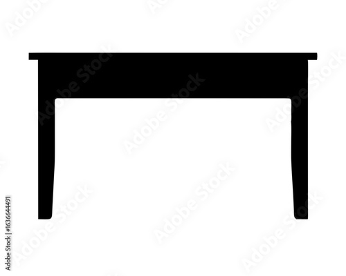 Silhouette of a classic rectangular table with turned legs illustration