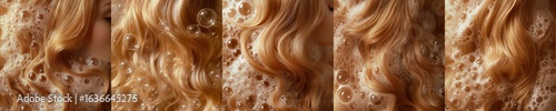 shampooing brunette hair | 5 image bundle