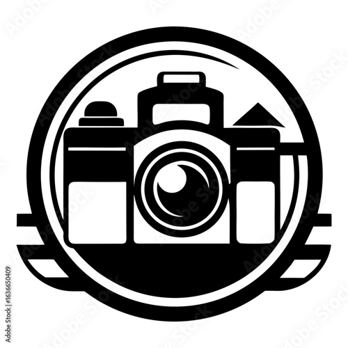 Photocamera on a white background
