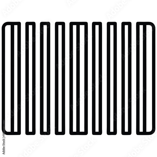 Simple black and white barcode icon with vertical lines
