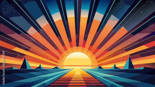 sunset over the city