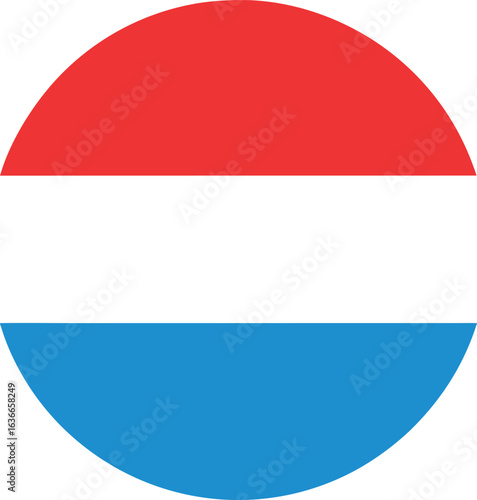 Free Download luxembourg flag icon in circle shape with red white blue stripes - GFXLoad