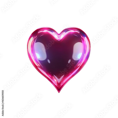 Wallpaper Mural Romantic magenta heart reflecting light, conveying love and affection, perfect for Valentine's Day designs on transparent background Torontodigital.ca