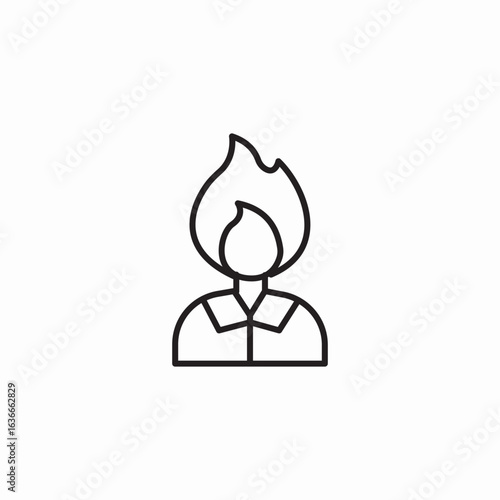 person on fire icon sign vector