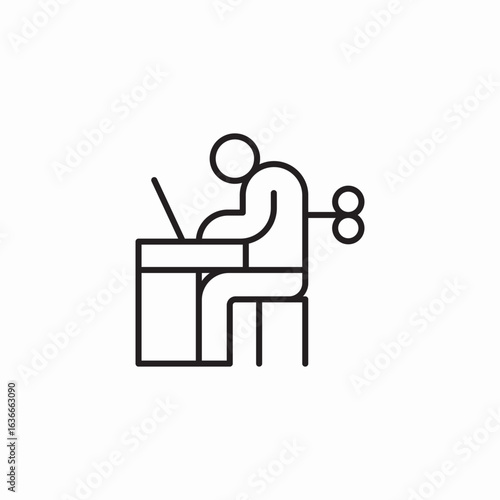person working wind up key icon sign vector