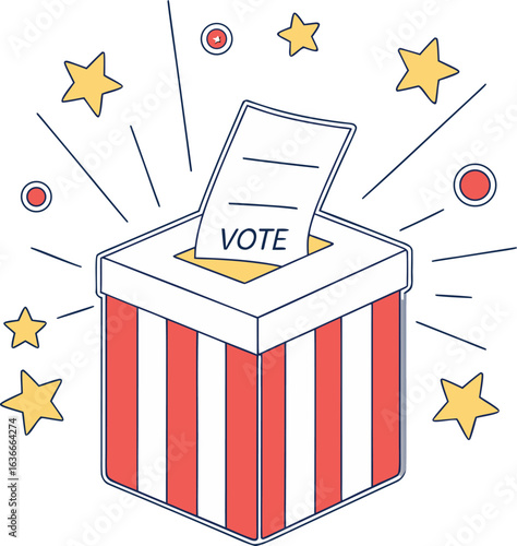 Vote Ballot Box Vector Art Illustration
