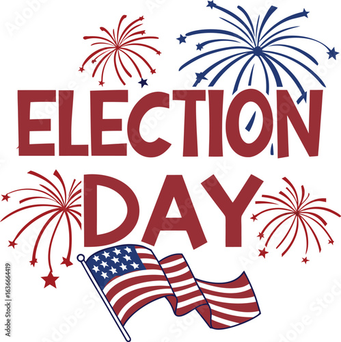 Presidential Election in United States. Vote day, November 3. US Election. Patriotic American element. Poster, card, banner and background. Vector illustration.